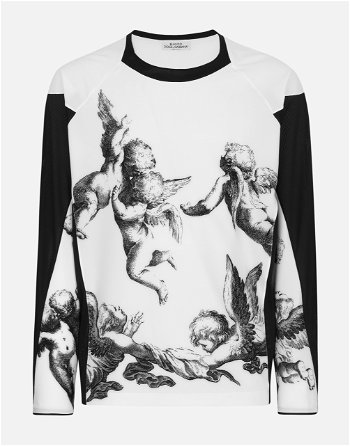Dolce & Gabbana Long-sleeved Angel-print T-shirt I8AOMMG7L4DS9000