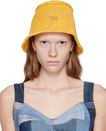 Dolce & Gabbana Yellow Logo Bucket Hat FXL63T JBCAO