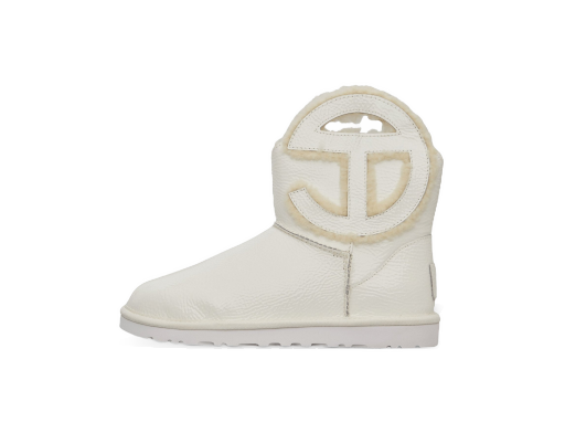 Telfar Logo Mini Crinkle Leather Boots White