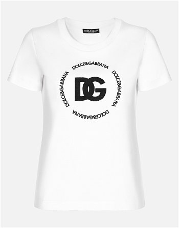 Dolce & Gabbana Jersey T-shirt With Dg Logo F8T00ZGDB5UW0800