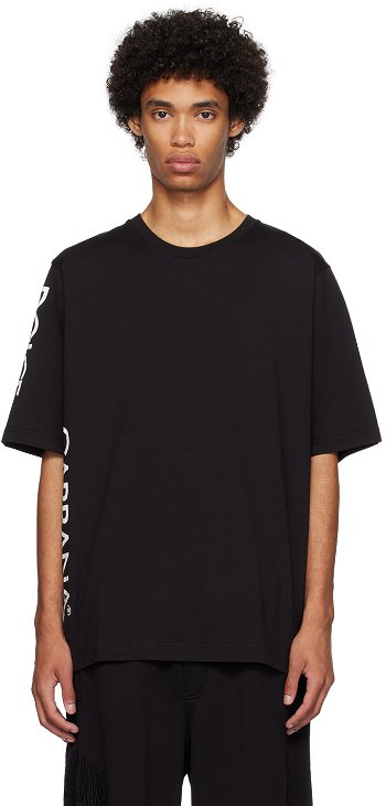 Dolce & Gabbana Black Printed T-Shirt G8PC7THU7MA