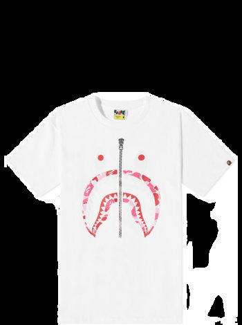 BAPE ABC Camo Shark T-Shirt White/Pink 001TEJ301007M-WHTPNK