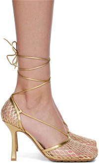 Stretch Lace-Up Sandal "Gold"