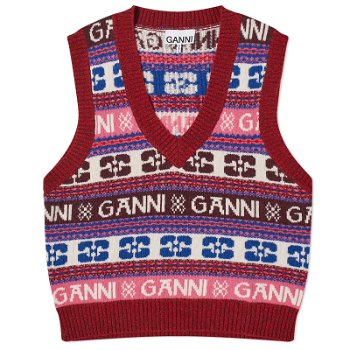 GANNI Logo Wool Mix Vest K2121-999