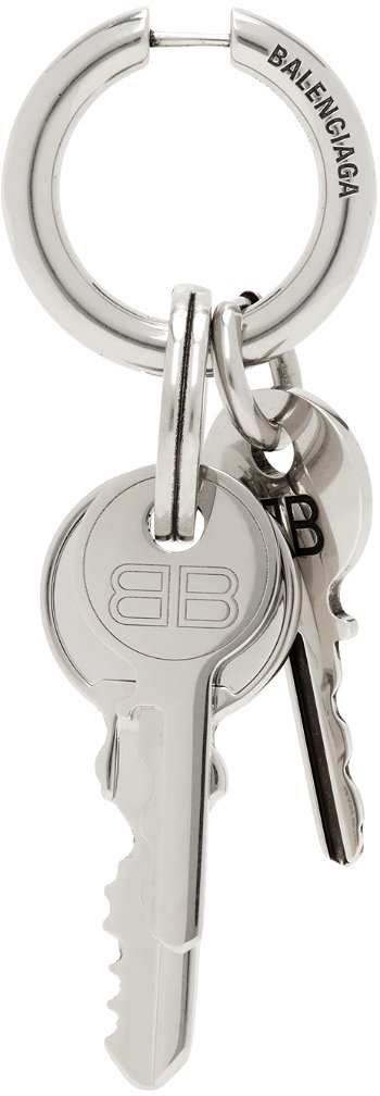 Balenciaga Silver Locker Single Earring 770259-TZ6SZ-1165