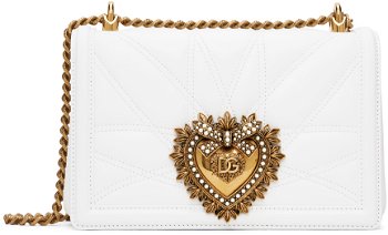 Dolce & Gabbana White Medium Devotion Bag BB7158 AW437