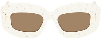 Loewe Off-White Smooth Pavé Screen Sunglasses LW4114IS
