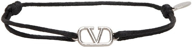 Garavani Black VLogo Cord Bracelet