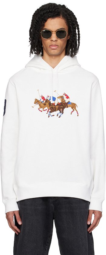 Polo by Ralph Lauren White Triple-Pony Hoodie 710935536001