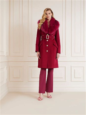GUESS Marciano Faux Fur Wool Blend Coat 3BGL121799Z