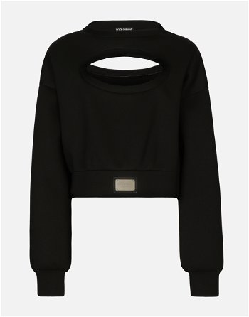 Dolce & Gabbana Technical Jersey Sweatshirt With Cut-out And Tag F9P58THU7JWN0000