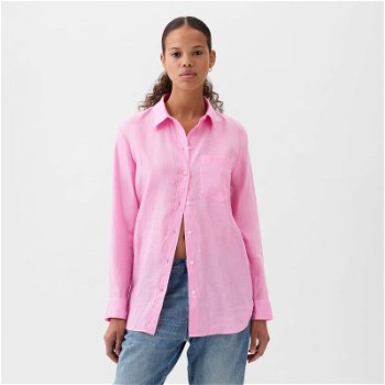 GAP Linen Boyfriend Shirt Sugar Pink 875983-05
