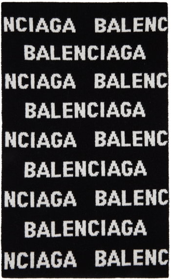 Balenciaga Black & White All Over Scarf 766446-T1673-1070