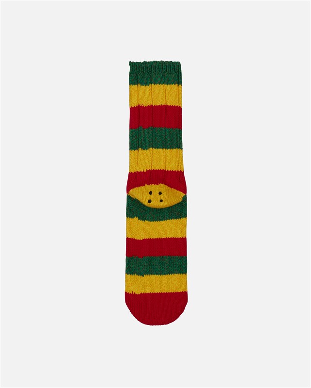 56 Yarns Rasta Rainbowy Happy Heel Socks Red / Yellow / Green