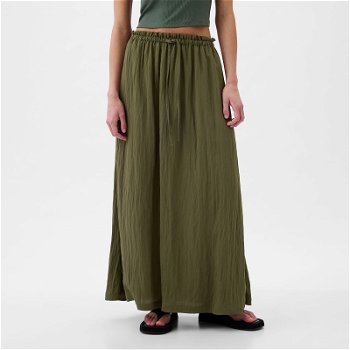 GAP Skirt Paperbag Pull On Maxi Skirt Ripe Olive 855128-00