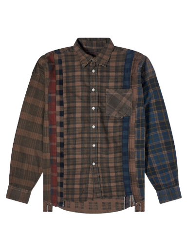 7 Cuts Wide Over Dyed Flannel Shirt
