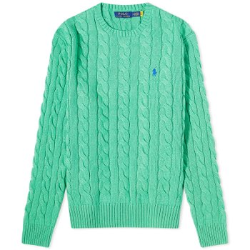 Polo by Ralph Lauren Cotton Cable Crew Jumper Classic Kelly 710775885505