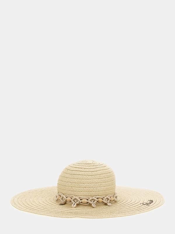 Straw Hat With Logo Lettering