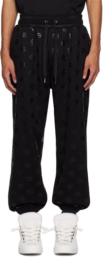 Dolce & Gabbana Black Monogram Sweatpants GVXAHTFU7DU