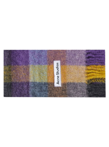 Vally Check Scarf Anthracite/Yellow/Purple