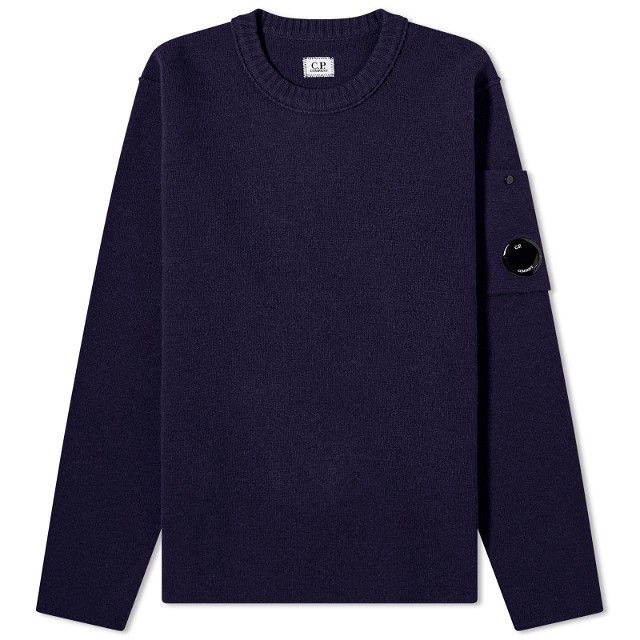 Lens Lambswool Crew Knit "Total Eclipse"