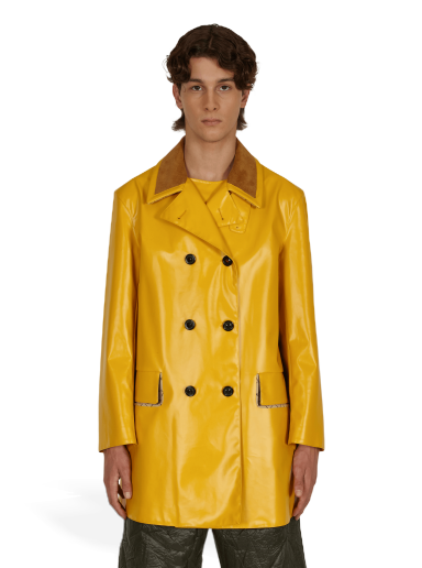 Coated Cotton Double Breasted Raincoat