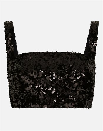 Dolce & Gabbana Sequined Crop Top With Straps F79AATHLMZMN0000