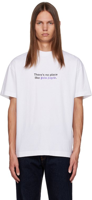 Palm Angels White 'No Place' PMAA001F23JER0030110
