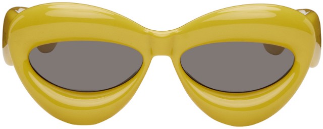 Yellow Inflated Cateye Sunglasses