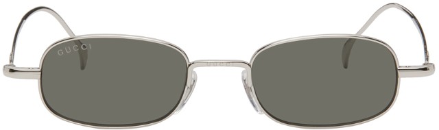 Gucci Silver Rectangular Sunglasses