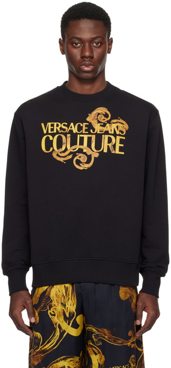 Versace Couture Black Watercolor Couture Sweatshirt E76GAIG01_ECF01G