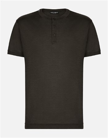 Dolce & Gabbana Short-sleeved Silk T-shirt G8QK3TFU75FS8231
