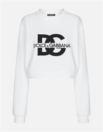 Dolce & Gabbana Jersey Sweatshirt With Dg Logo Embroidery F9R55ZGDB7BW0800