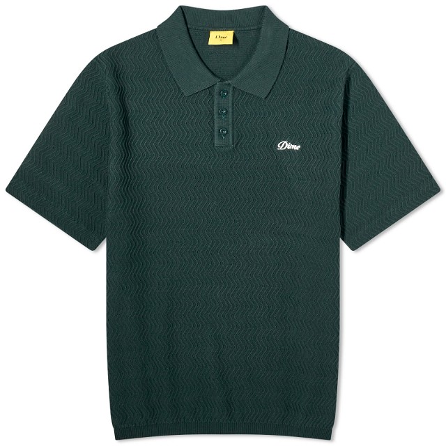 Wave Cable Knit Polo Shirt