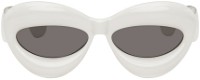 White Inflated Cat-Eye Sunglasses
