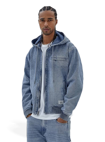 GUESS Originals Hooded Zip Denim Sweatshirt M3BG85D4XY0