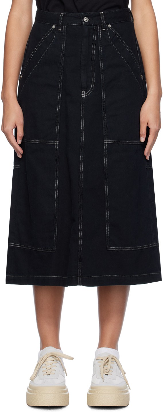 MM6 Paneled Denim Midi Skirt
