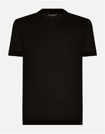 Dolce & Gabbana Short-sleeved Silk T-shirt G8RG0TFU75FN0000