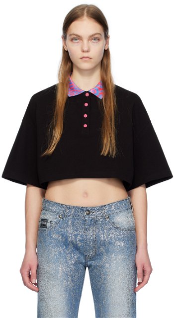 Versace Jeans Couture Black Cropped Polo E76HAGT00_ECJ01T