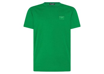 Dolce & Gabbana Cotton Logoed Plaque T-shirt Green G8KJ9TFU7EQV0396
