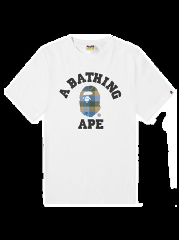 BAPE A Bathing Ape Block Check College Tee 001TEI801032M-WBE