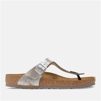 Birkenstock Women's Gizeh Slim Fit Washed Metallic Toe Post Sandals 1027010