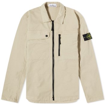 Stone Island Supima Cotton Twill Stretch-TC Zip Shirt Jacket 801510210-V0095