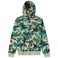 Woodland Camo Loose Fit Full Zip Hoody Olive Drab