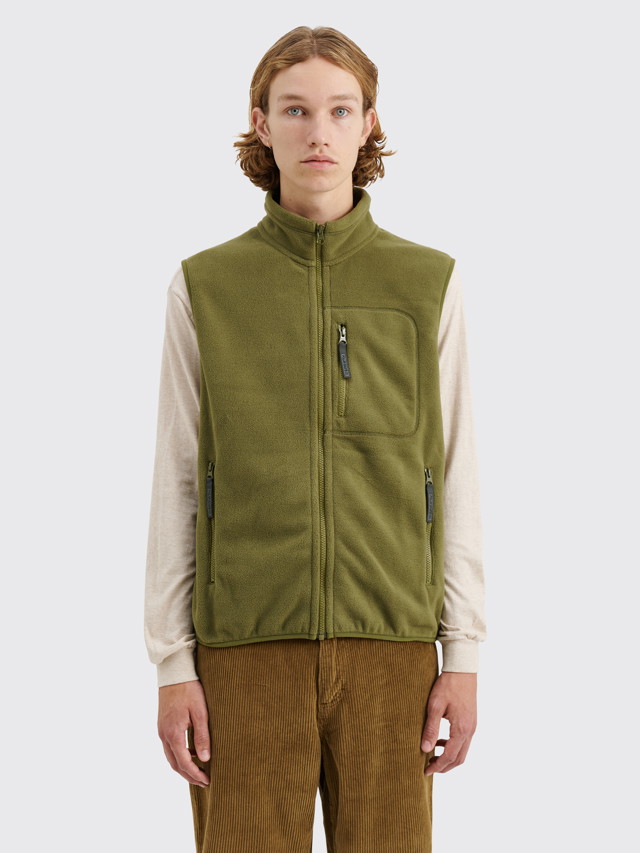 Basic Fleece Vest Army Green